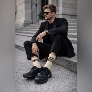Luxury Fendi Crew Socks